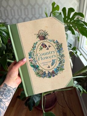 Country Flowers Photograph Album - Green & Cream Floral